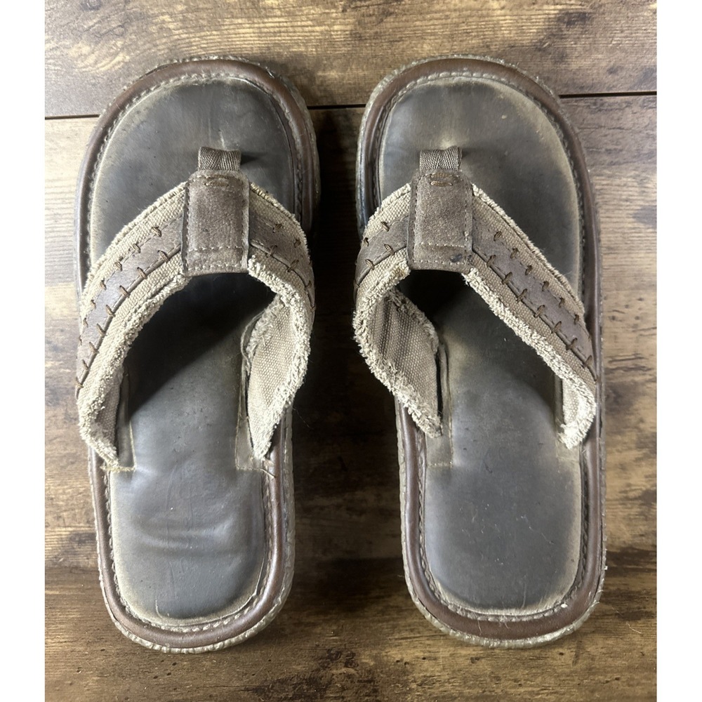 BLUE FIN Brown Comfort Memory  Foam FLIP FLOP SANDAL Size 7 Fast & Safe Shipping